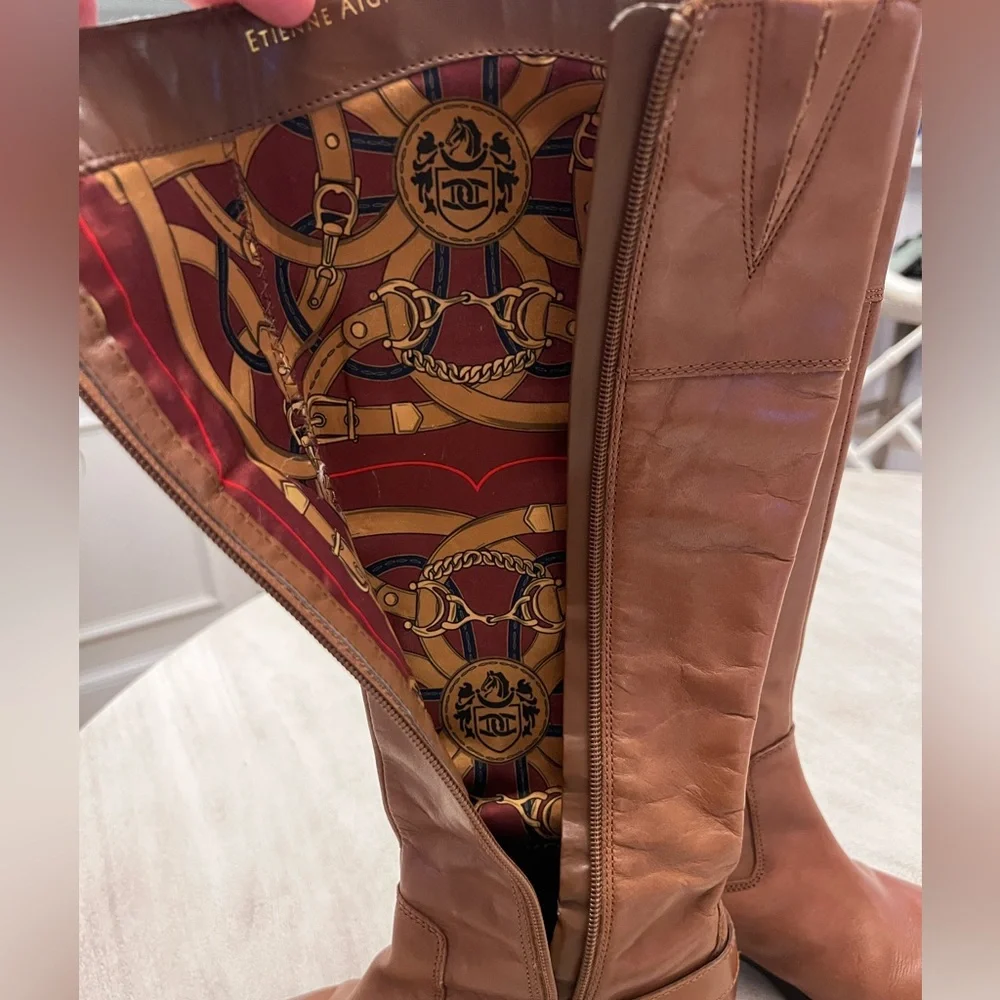 Etienne‎ Aigner Tan Leather Knee-High Boots - Women’s Size 7